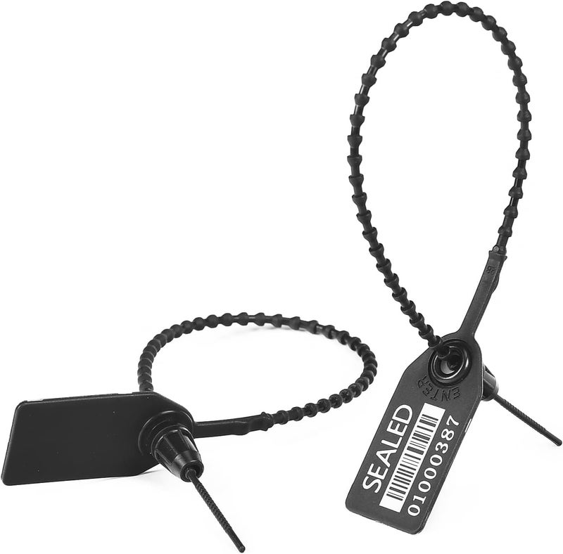 LeadSeals 500 Black Plastic Barcode Seals, Numberd Plastic Tamper Seals Security Tags, Pull-Tite Safety Zip Ties, Tamper Proof Tags Plasic Locks for Fire Extinguishers - Image 2